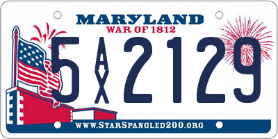 MD license plate 5AX2129