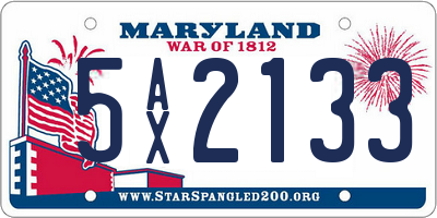 MD license plate 5AX2133