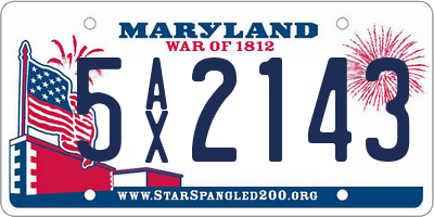 MD license plate 5AX2143