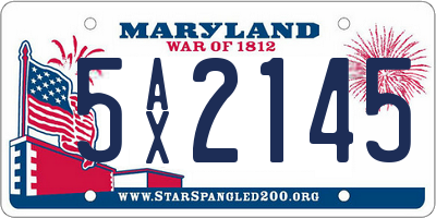 MD license plate 5AX2145