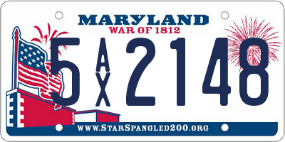 MD license plate 5AX2148