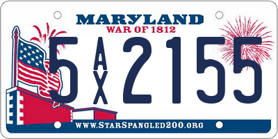 MD license plate 5AX2155