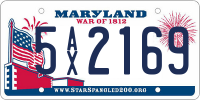 MD license plate 5AX2169