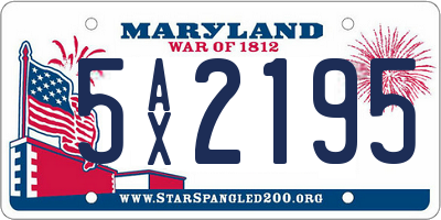 MD license plate 5AX2195