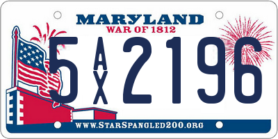 MD license plate 5AX2196