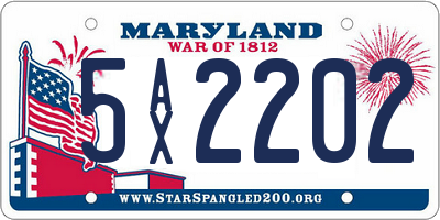 MD license plate 5AX2202
