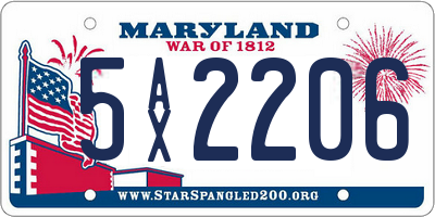 MD license plate 5AX2206