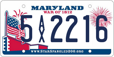 MD license plate 5AX2216