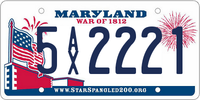 MD license plate 5AX2221