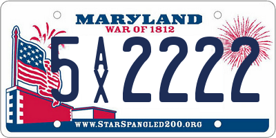 MD license plate 5AX2222
