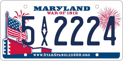 MD license plate 5AX2224