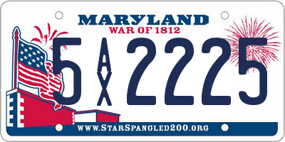 MD license plate 5AX2225