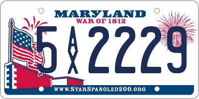 MD license plate 5AX2229