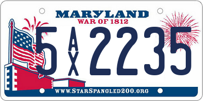 MD license plate 5AX2235