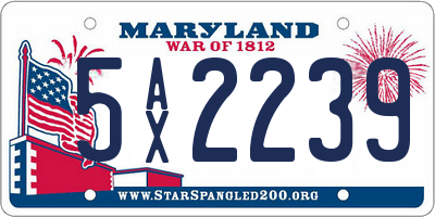 MD license plate 5AX2239