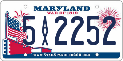 MD license plate 5AX2252