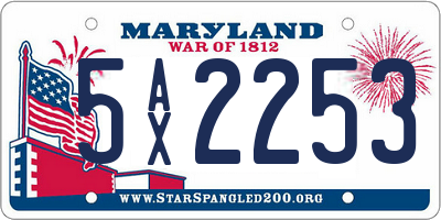 MD license plate 5AX2253