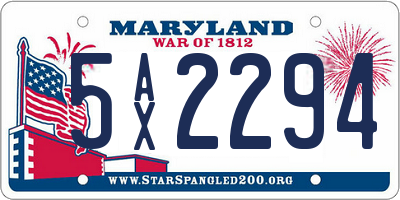 MD license plate 5AX2294