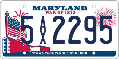 MD license plate 5AX2295