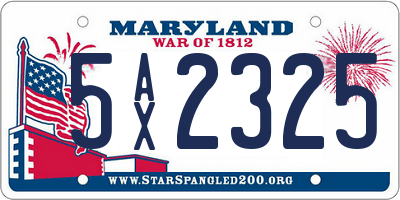 MD license plate 5AX2325