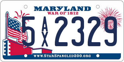 MD license plate 5AX2329