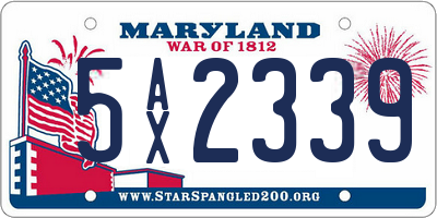 MD license plate 5AX2339