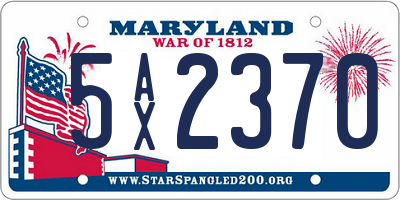 MD license plate 5AX2370