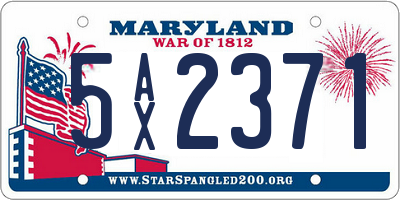 MD license plate 5AX2371
