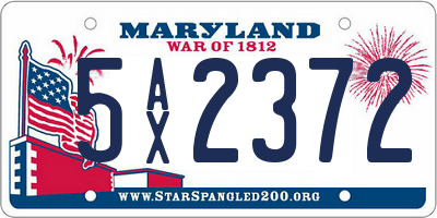 MD license plate 5AX2372