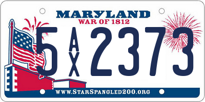 MD license plate 5AX2373