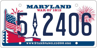 MD license plate 5AX2406