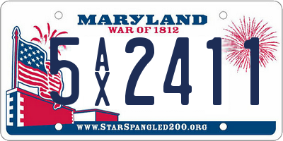 MD license plate 5AX2411