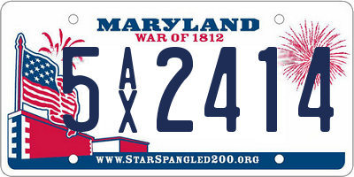 MD license plate 5AX2414