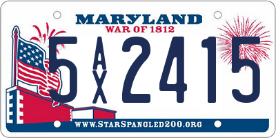 MD license plate 5AX2415