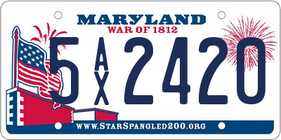 MD license plate 5AX2420