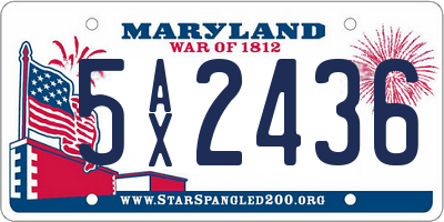 MD license plate 5AX2436