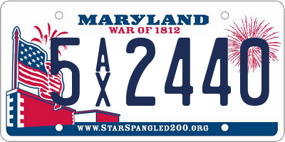 MD license plate 5AX2440
