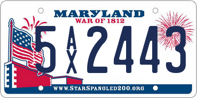 MD license plate 5AX2443