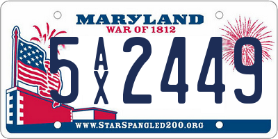 MD license plate 5AX2449