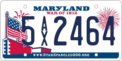 MD license plate 5AX2464
