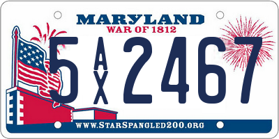 MD license plate 5AX2467