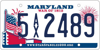 MD license plate 5AX2489