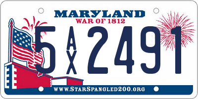 MD license plate 5AX2491