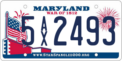 MD license plate 5AX2493