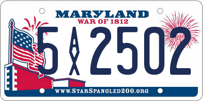 MD license plate 5AX2502