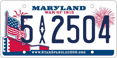 MD license plate 5AX2504