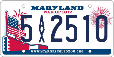 MD license plate 5AX2510