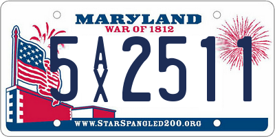 MD license plate 5AX2511