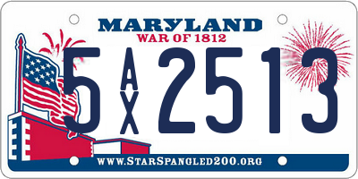 MD license plate 5AX2513