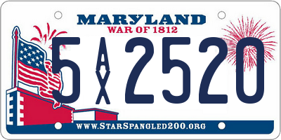 MD license plate 5AX2520